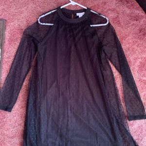 Sheer lace long sleeved dress